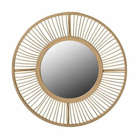 VINTIQUEWISE Natural Creative Home Decor Hanging Woven Bamboo Wall Mirror Round Shape QI004517